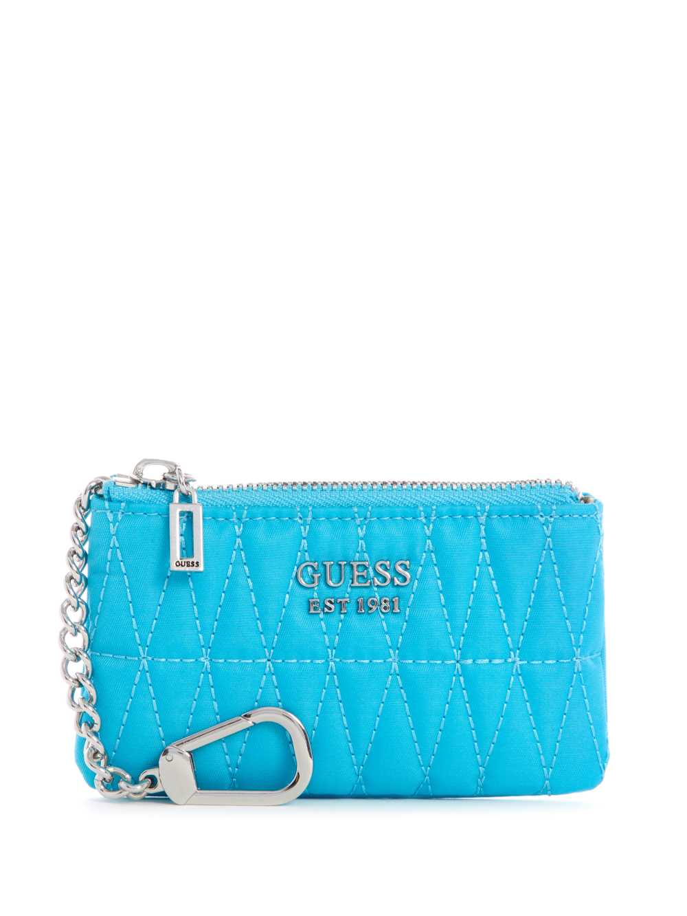 Light Turquoise Women\'s Guess Layla Quilted Zip Pouch Wallets Australia Sale | 698RQMWCE