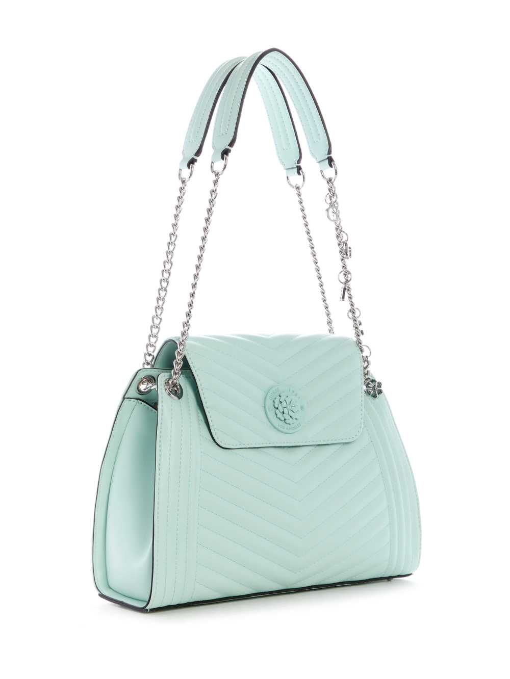 Light Turquoise Women's Guess Lida Convertible Satchel Bags Australia Sale | 872TBMGFO