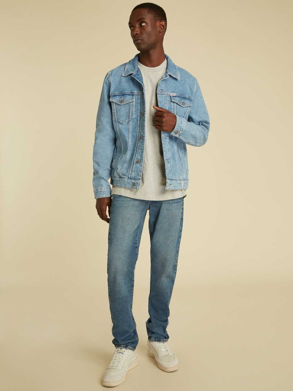 Light Wash Men's Guess Originals Kit Denim Jackets Australia Sale | 051XYGFOW