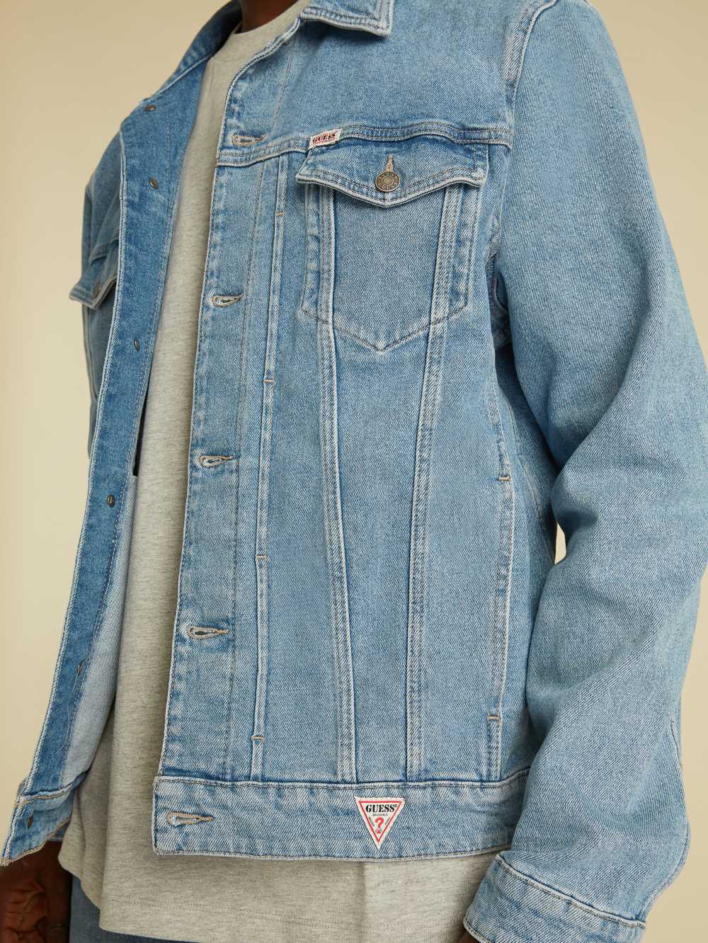 Light Wash Men's Guess Originals Kit Denim Jackets Australia Sale | 051XYGFOW