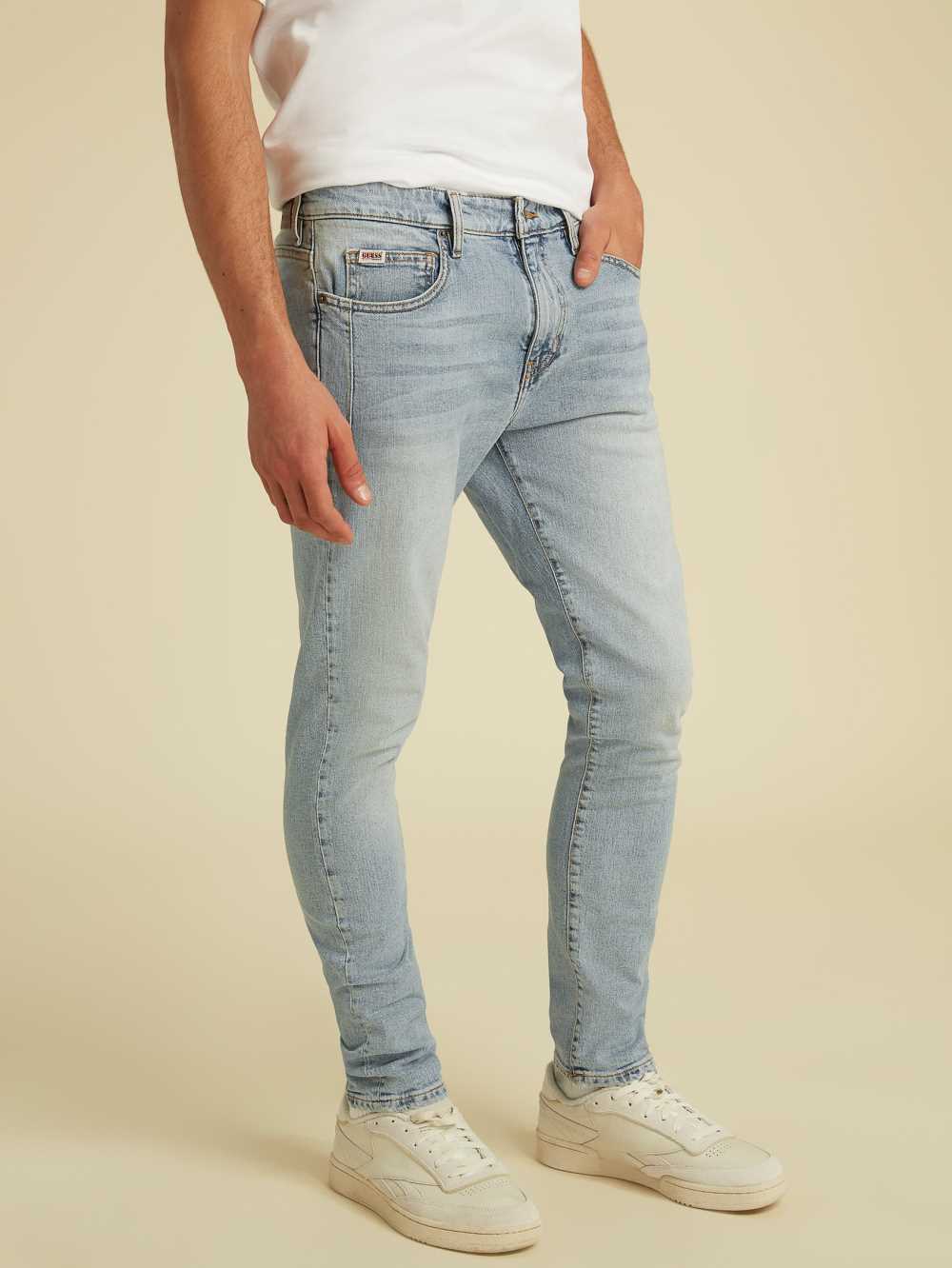 Light Wash Men's Guess Originals Skinny Jeans Australia Sale | 760ABESZM