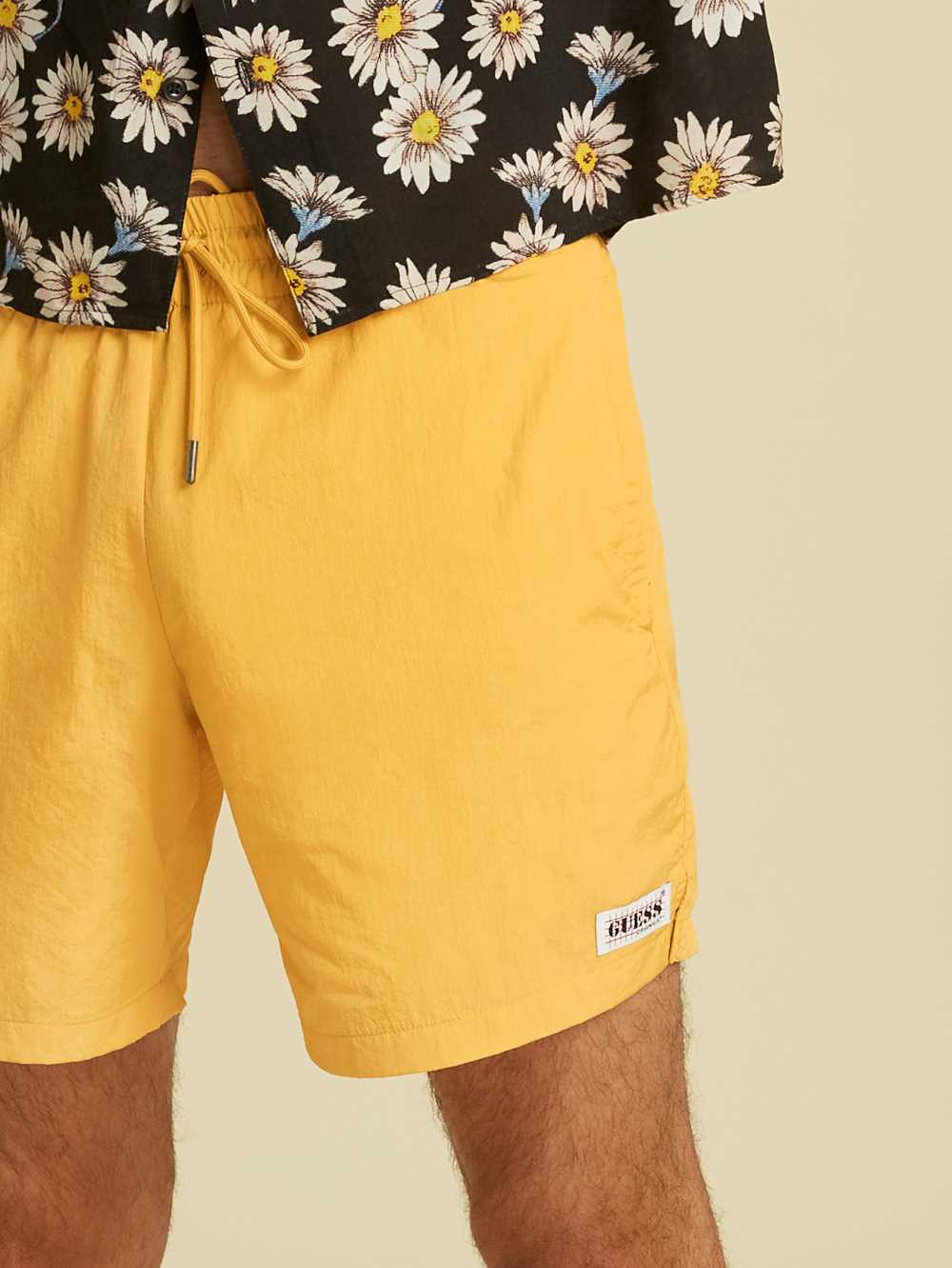 Mango Yellow Men's Guess Originals Kit Nylon Shorts Australia Sale | 305TAWKEL