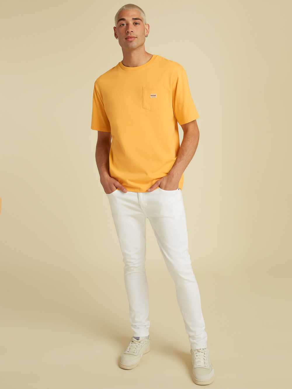 Mango Yellow Men's Guess Originals Kit Pocket T-shirt Australia Sale | 259JWYKDA