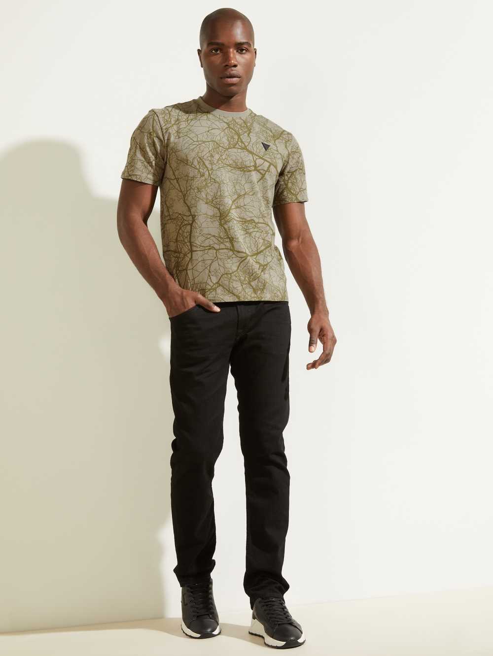 Olive Men's Guess Jesse T-shirt Australia Sale | 638UXEDIY