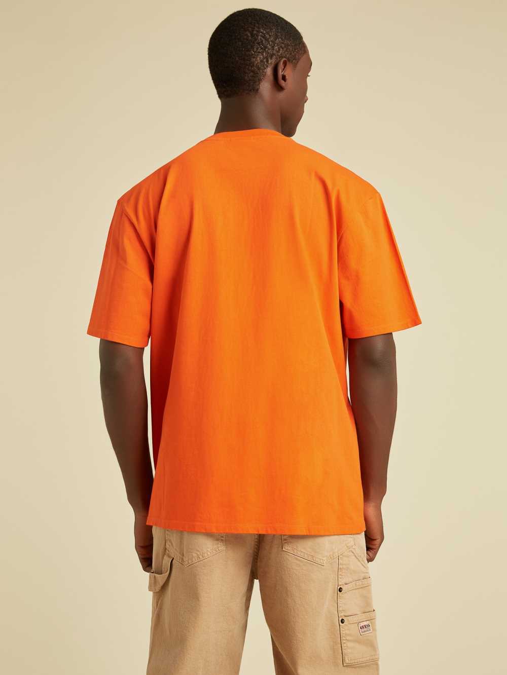 Orange Men's Guess Originals Ombre Logo T-shirt Australia Sale | 670VQYZLR