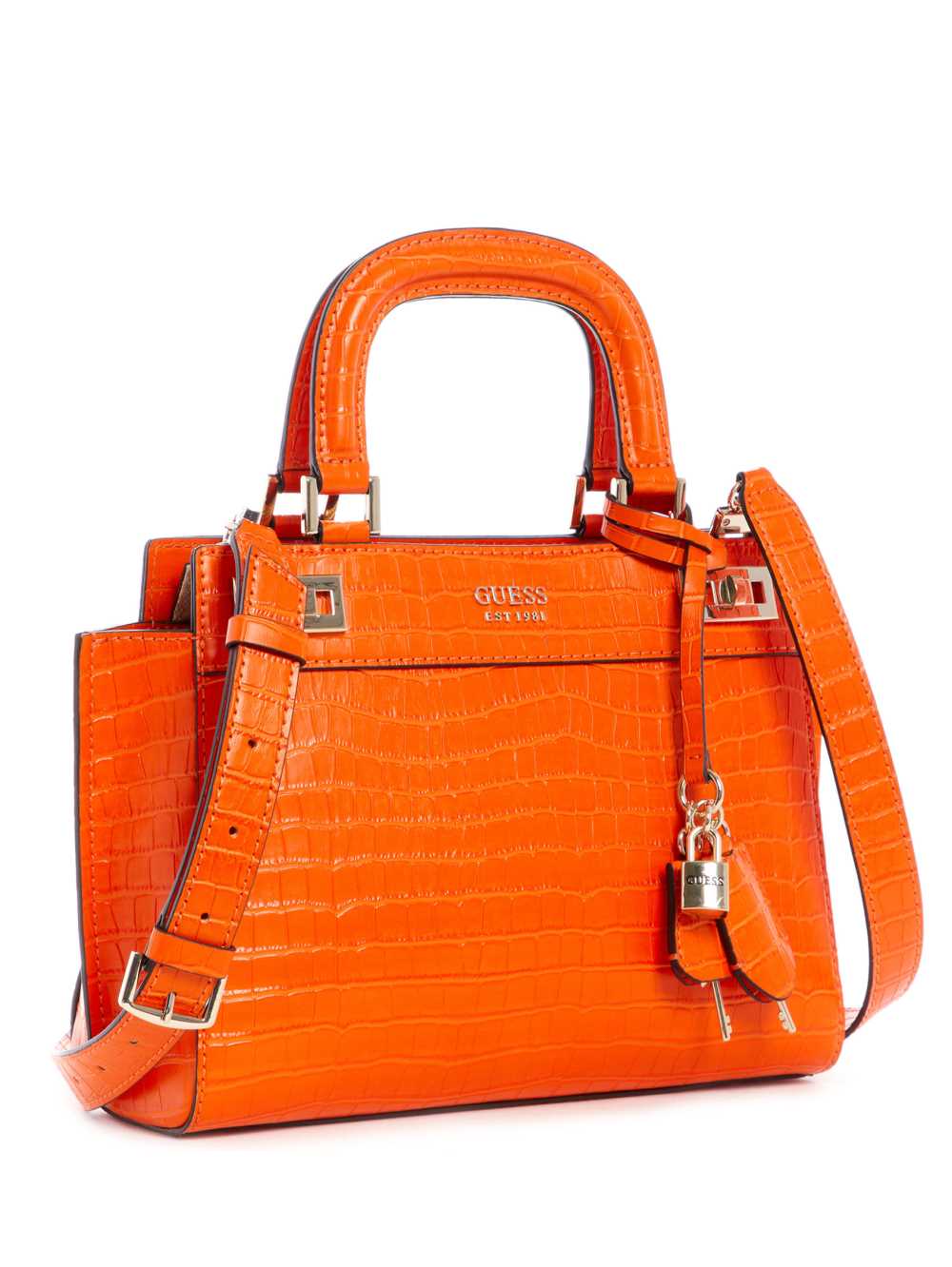 Orange Women's Guess Katey Girlfriend Satchel Bags Australia Sale | 305IXRHJO