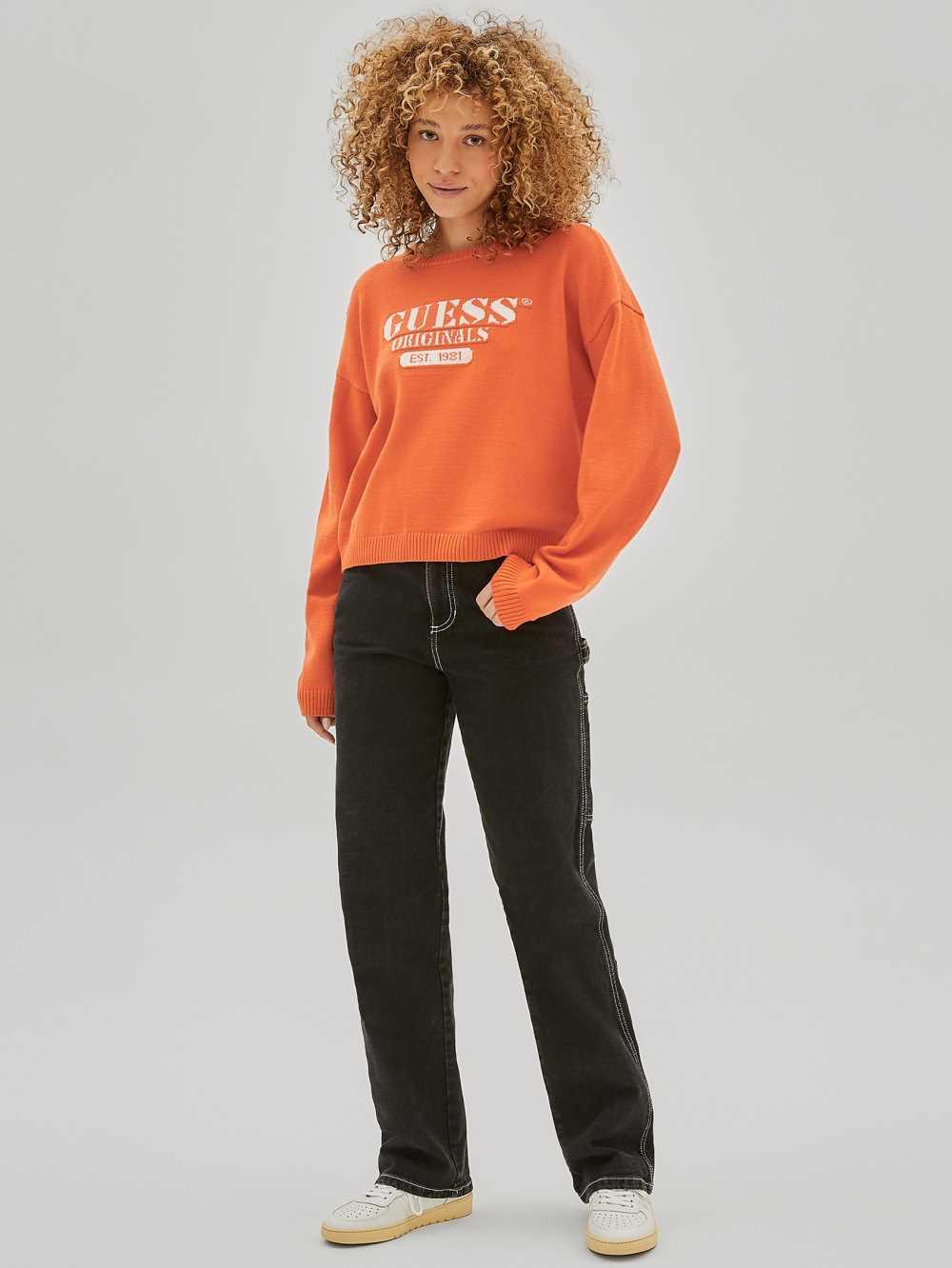 Orange Women's Guess Originals Logo Sweaters Australia Sale | 406UXVYWK