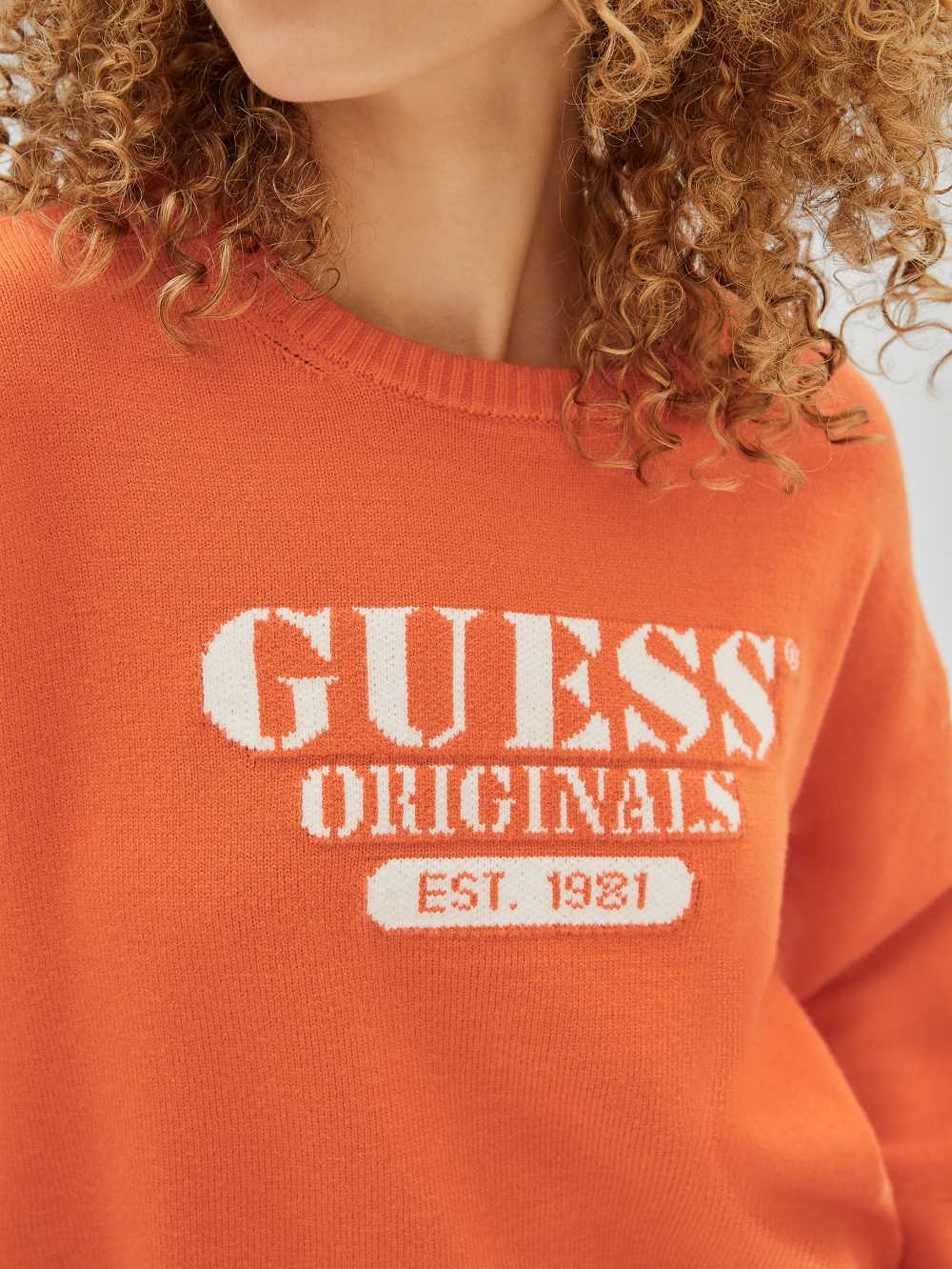 Orange Women's Guess Originals Logo Sweaters Australia Sale | 406UXVYWK