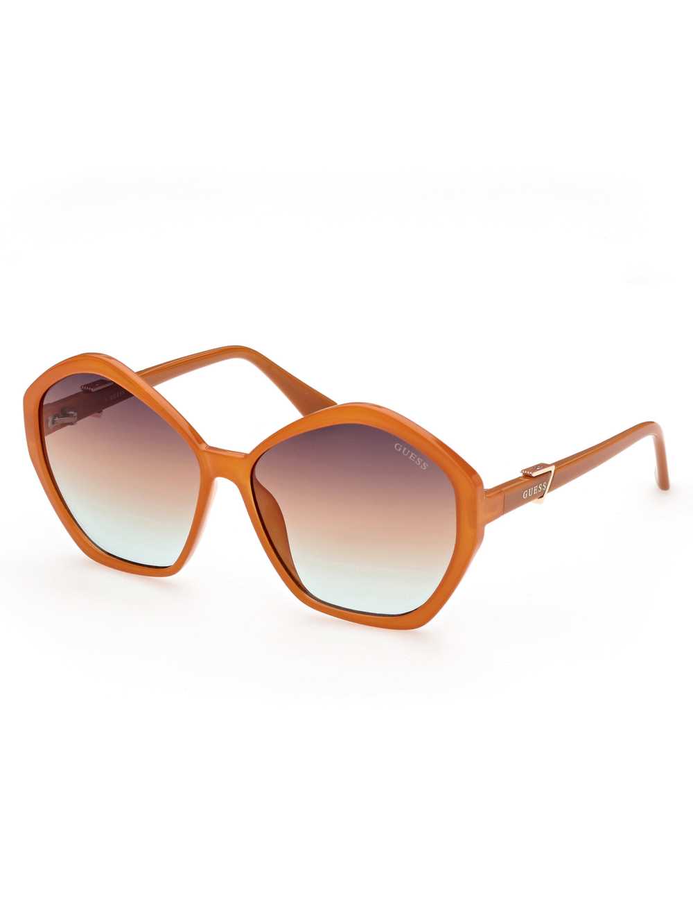 Orange Women's Guess Oversized Geometric Logo Sunglasses Australia Sale | 816UALSKF