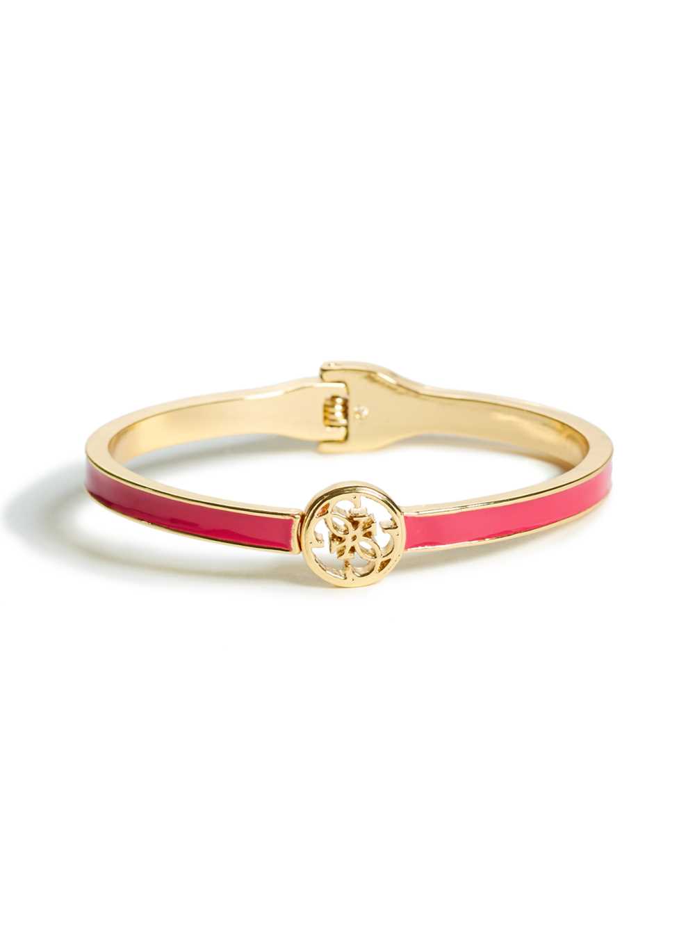 Pink Women\'s Guess Enamel Logo Bangle Ring Australia Sale | 897FYUJWZ