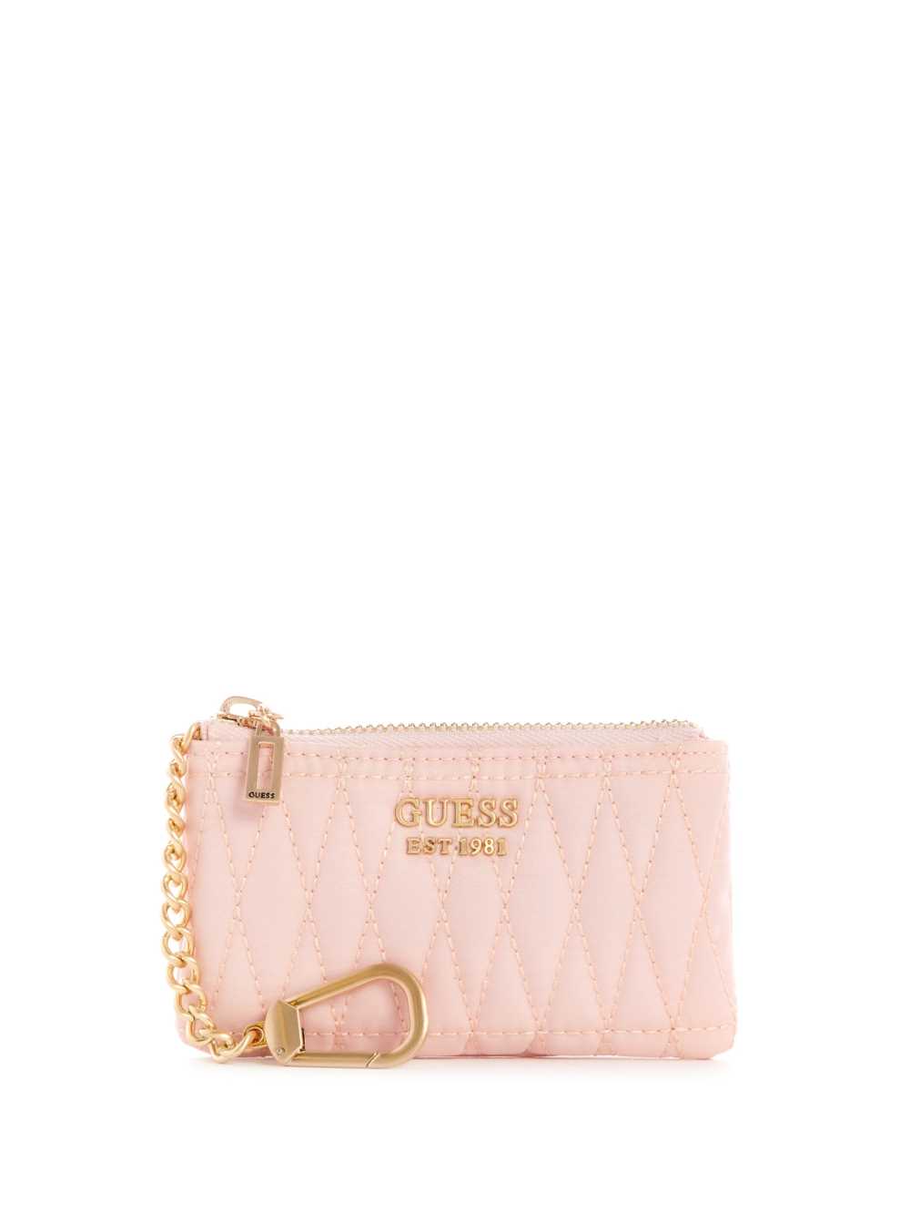 Pink Women\'s Guess Layla Zip Pouch Wallets Australia Sale | 468VESWDO