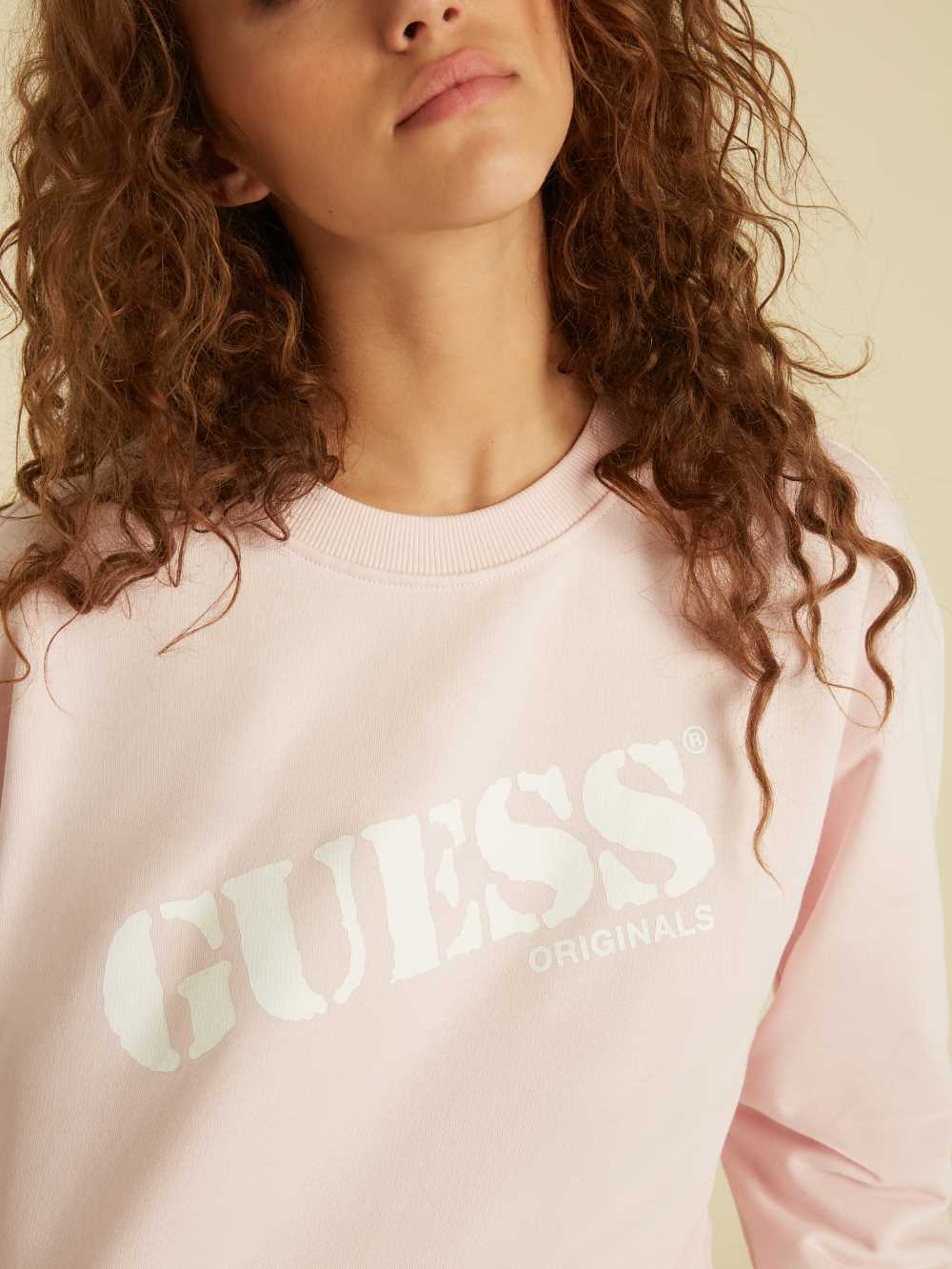 Pink Women's Guess Originals Kit Sweatshirt Australia Sale | 473VXURTS