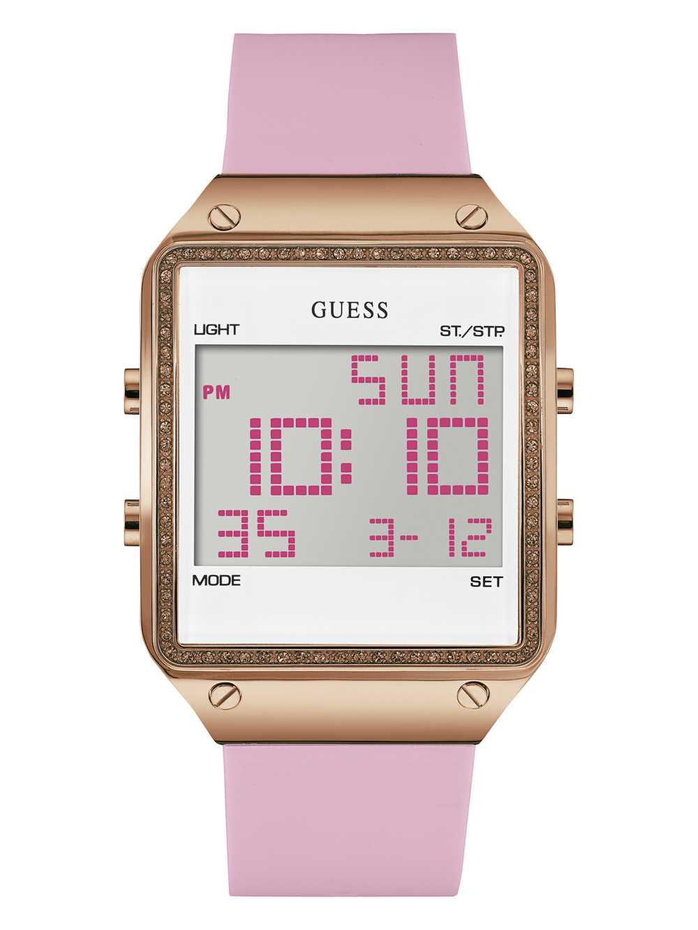 Pink Women\'s Guess Pink and Rose Gold-Tone Digital Watches Australia Sale | 782ZUSEIM