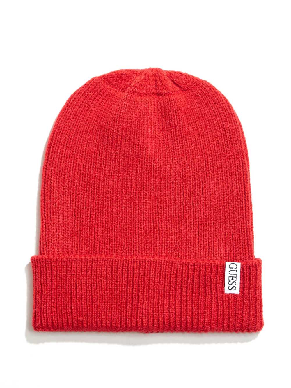 Red Men\'s Guess Elliot Patch Beanie Australia Sale | 623VTPIDX