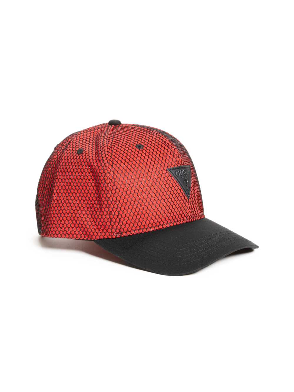 Red Men\'s Guess Tyler Mesh Triangle Baseball Hats Australia Sale | 978PLJVDU