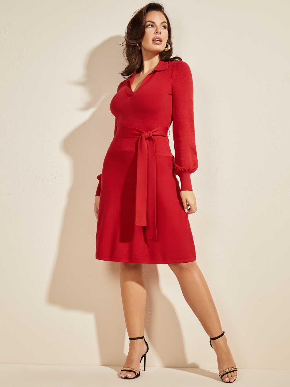 Red Women's Guess Brooklyn Dresses Australia Sale | 609PTRFJL