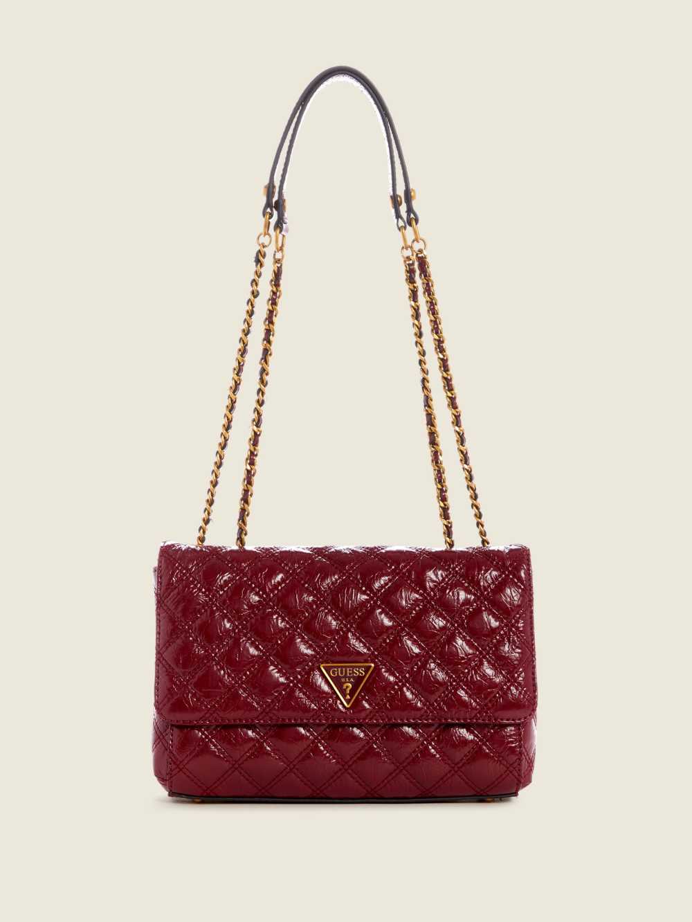 Red Women\'s Guess Cessily Quilted Convertible Crossbody Bags Australia Sale | 521UXLZSR