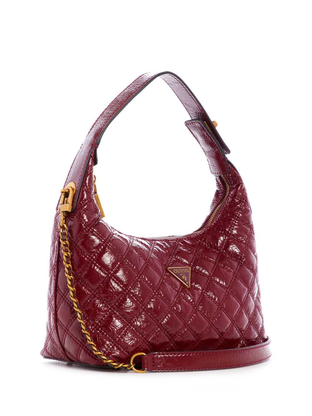 Red Women's Guess Cessily Quilted Hobo Bag Shoulder Bags Australia Sale | 102QEKORT