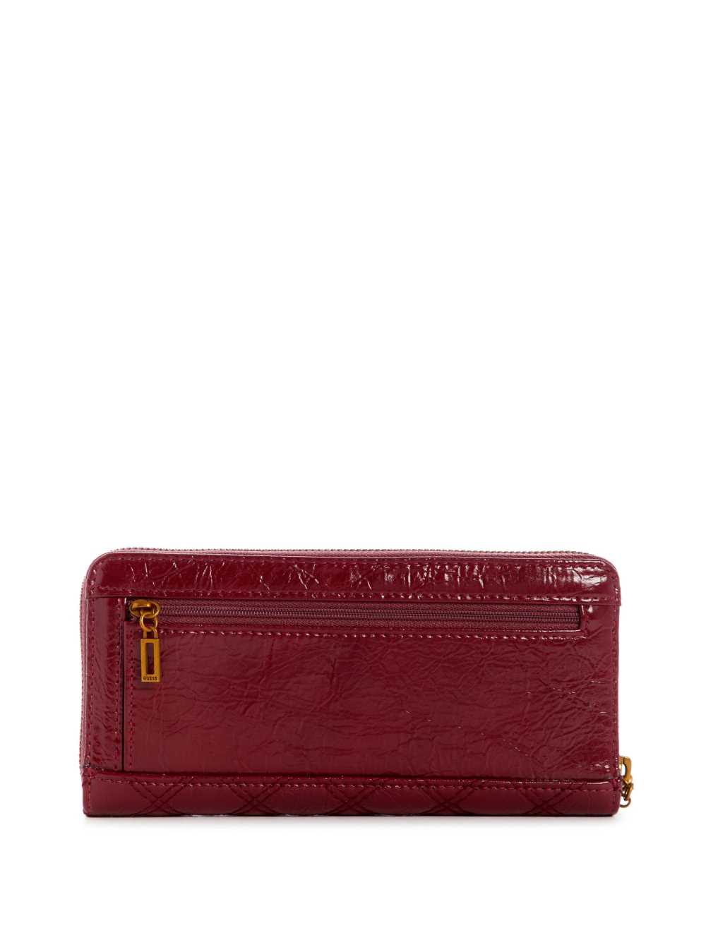 Red Women's Guess Cessily Quilted Large Zip-Around Wallets Australia Sale | 258NVQOXB