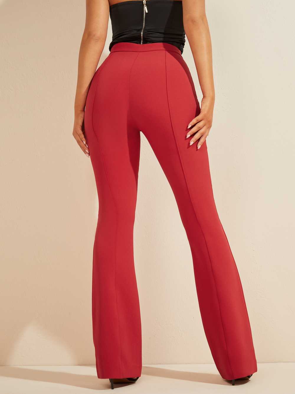 Red Women's Guess Chloe Pants Australia Sale | 938BCUSTF