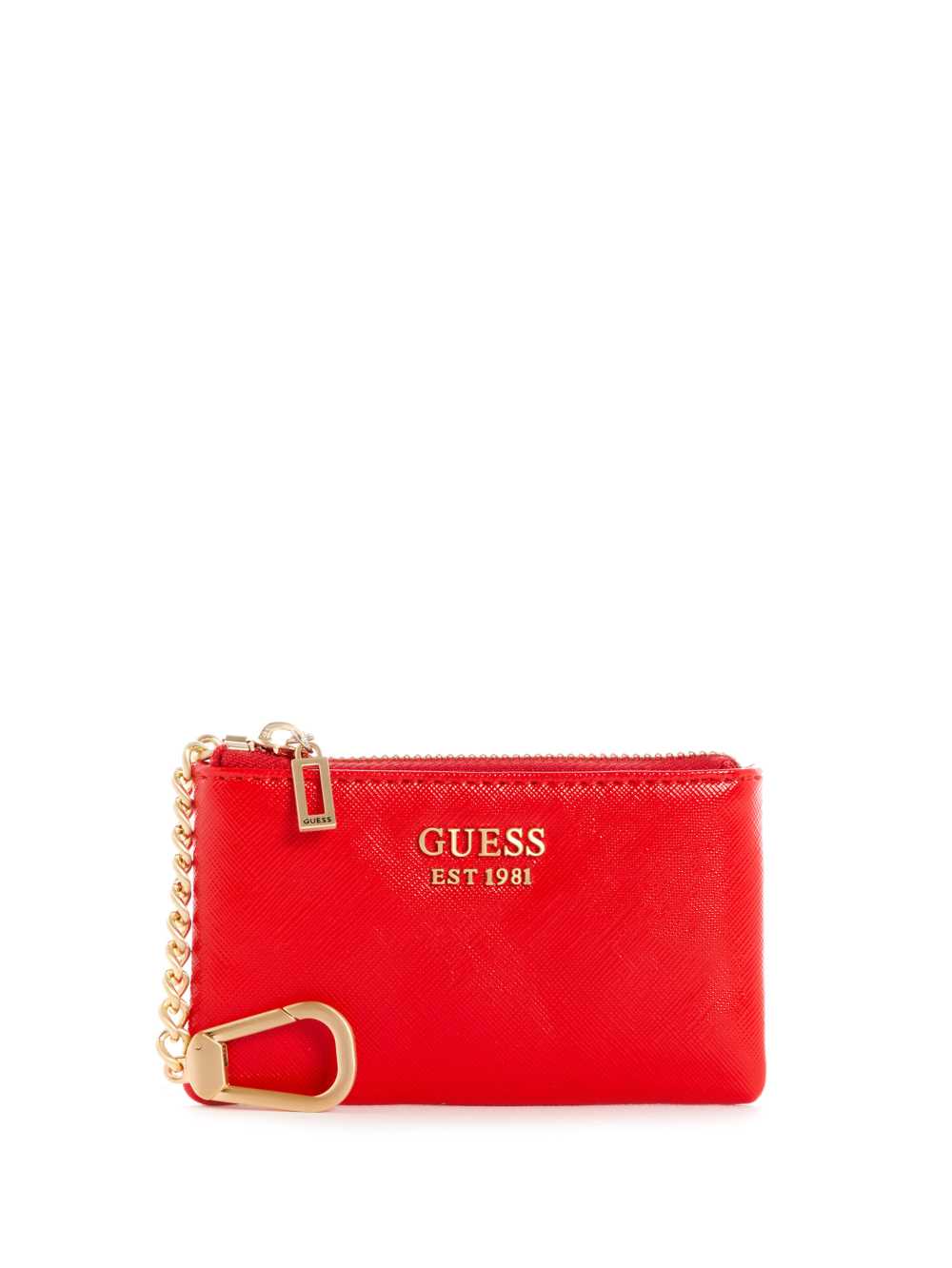 Red Women\'s Guess Layla Zip Pouch Wallets Australia Sale | 619QBERHF