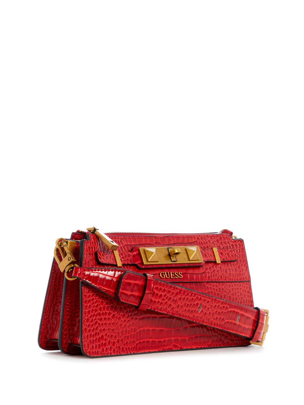 Red Women's Guess Raffie Mini Crossbody Bags Australia Sale | 867XKHWDB