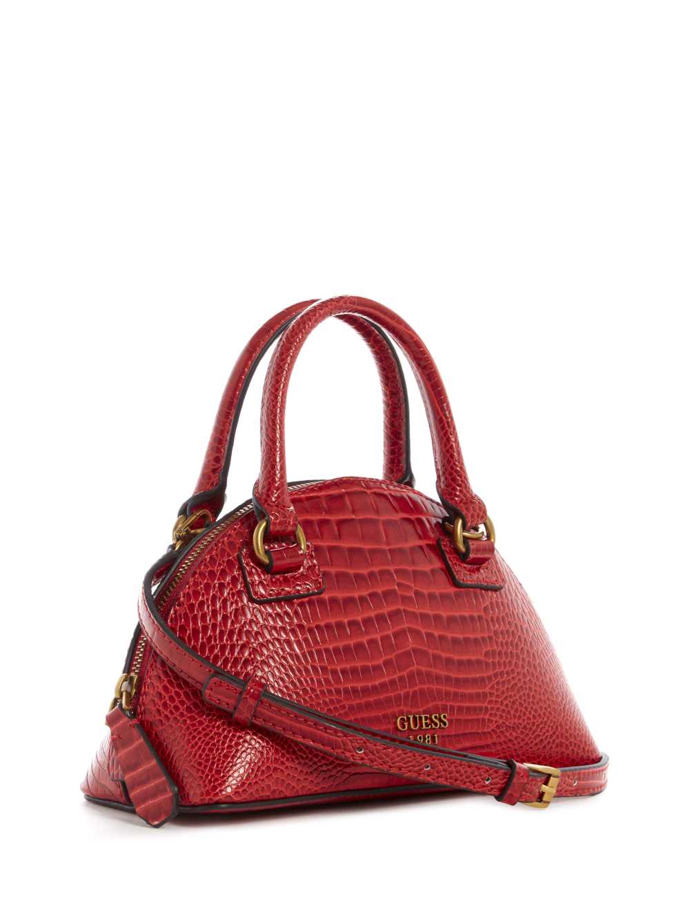 Red Women's Guess Shilah Small Dome Crossbody Bags Australia Sale | 276GKJBQE