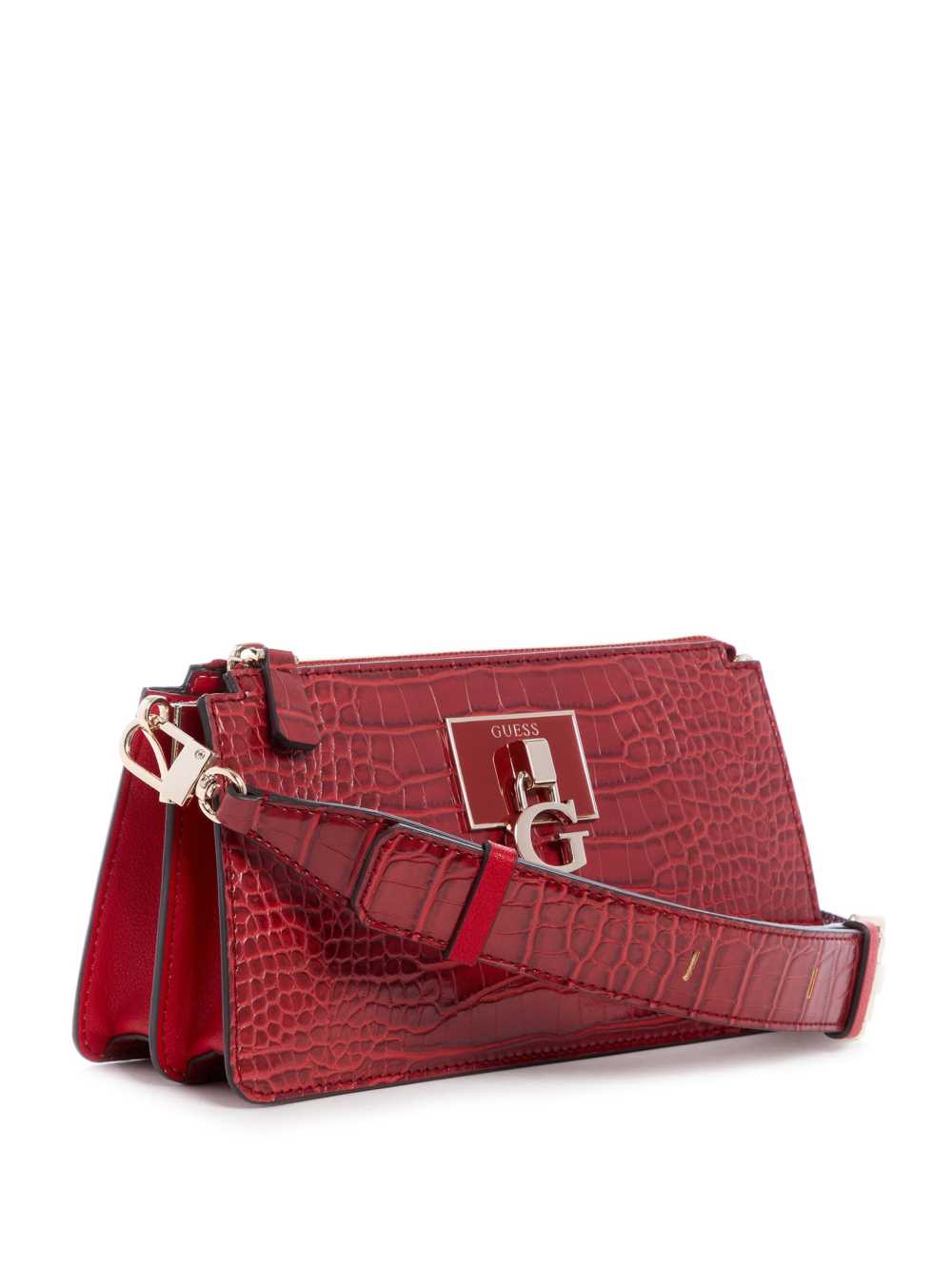 Red Women's Guess Stephi Mini Zip Crossbody Bags Australia Sale | 796FTARPY