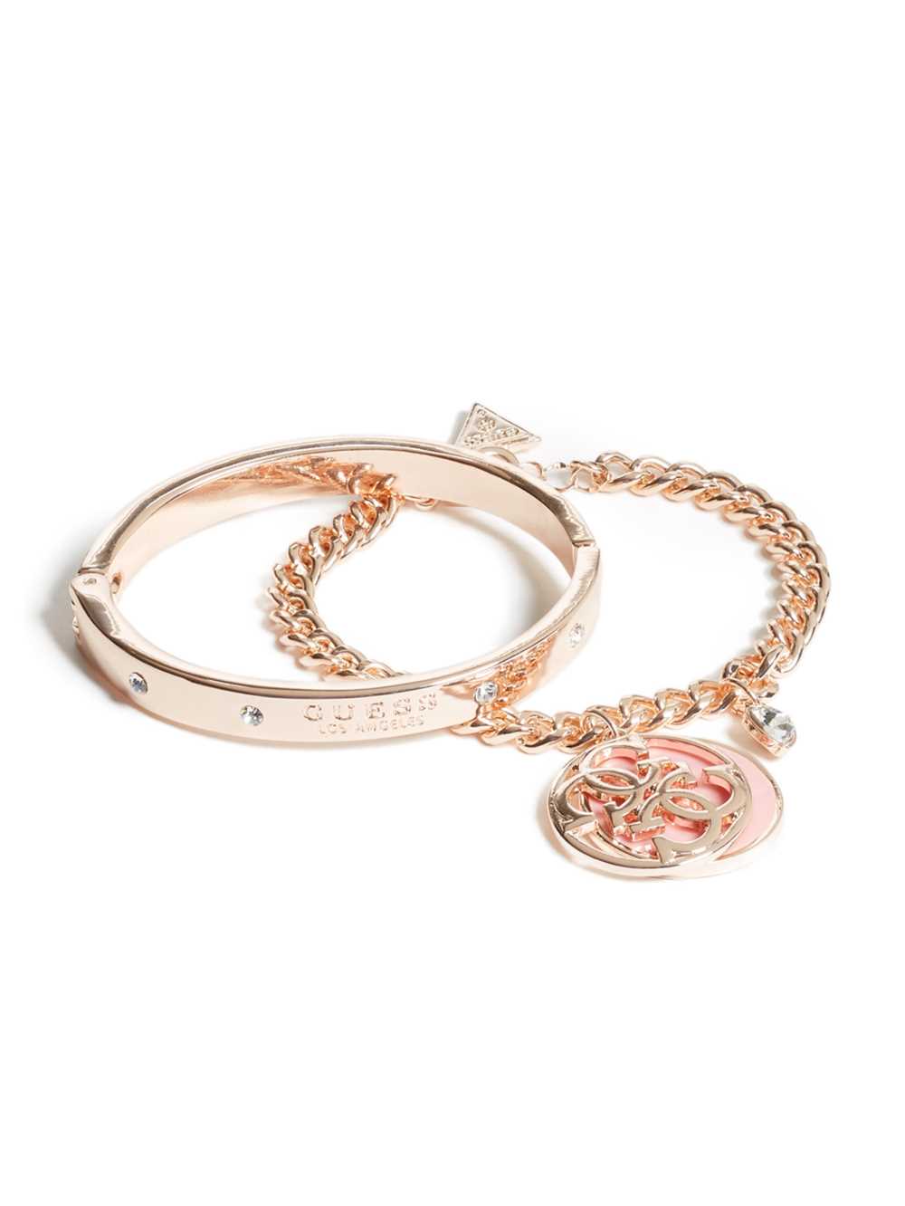 Rose Gold Women\'s Guess Cadence Rose-Gold Tone Logo Set Bracelet Australia Sale | 370XHLSRA