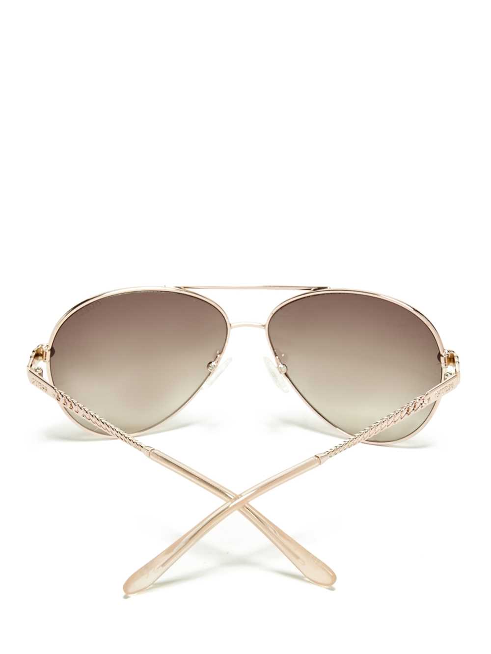 Rose Gold Women's Guess Catherine Rhinestone Aviator Sunglasses Australia Sale | 326PBTUDF