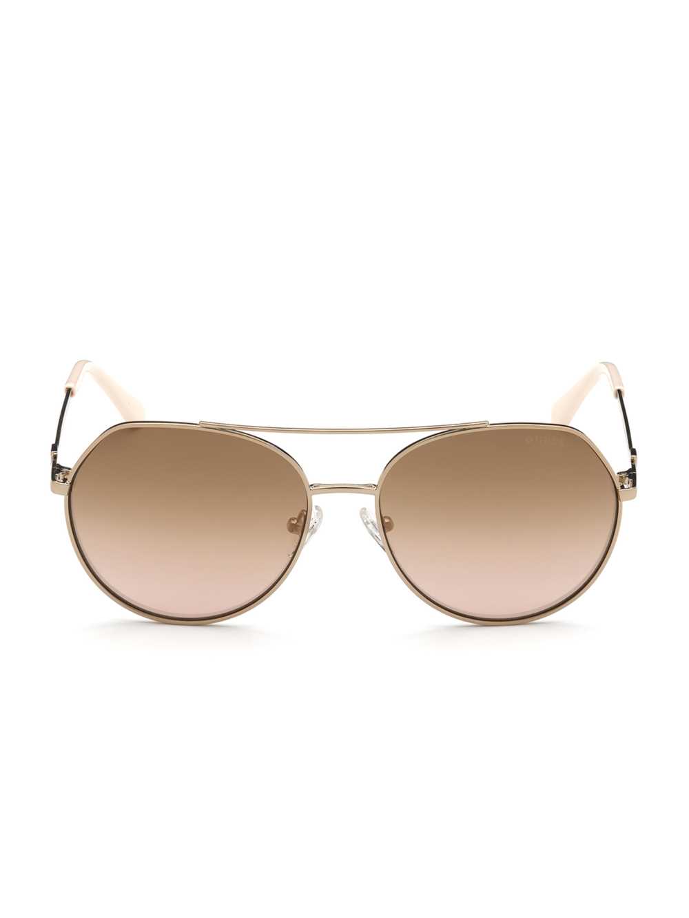 Rose Gold Women\'s Guess Round Aviator Sunglasses Australia Sale | 438DAQSMW