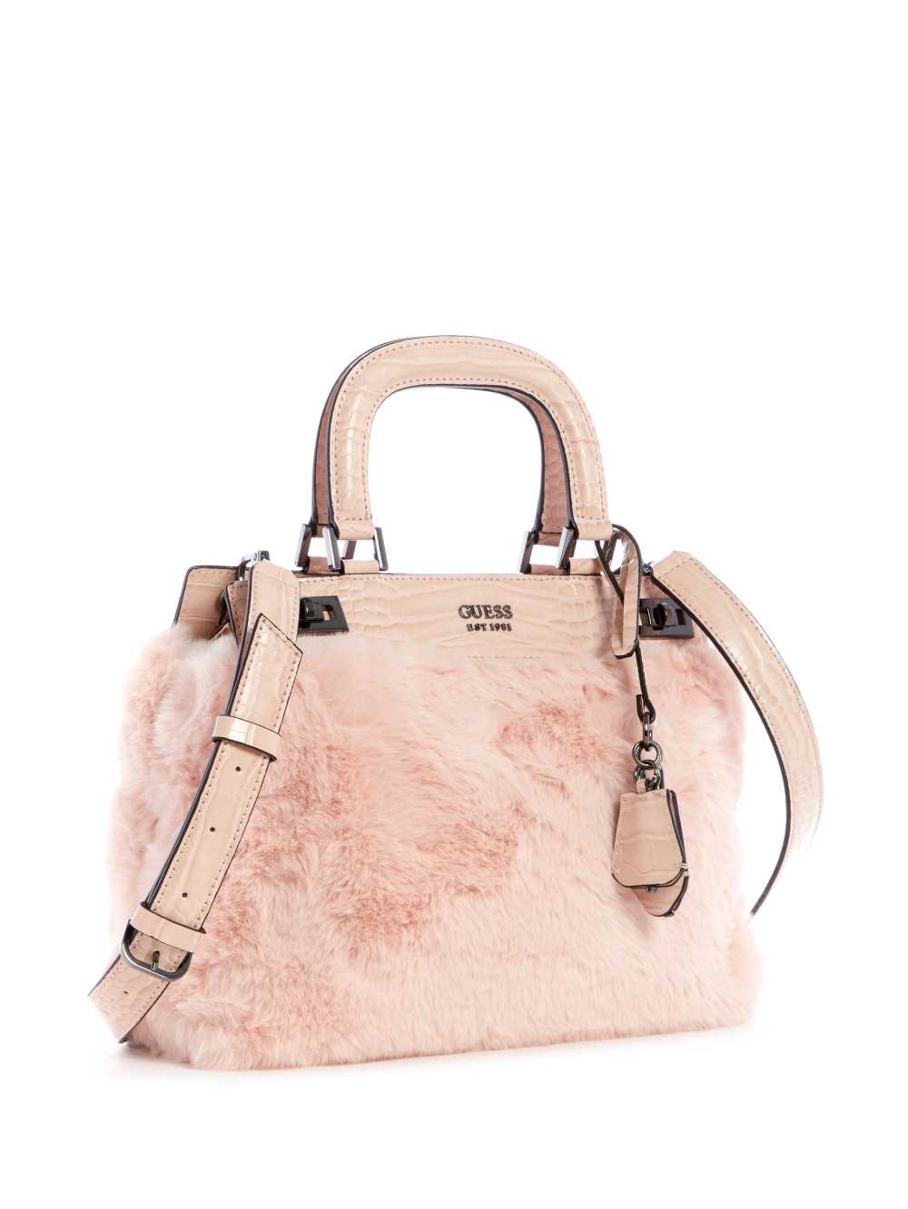 Rose Pink Women's Guess Katey Luxe Satchel Bags Australia Sale | 143JZEFTV