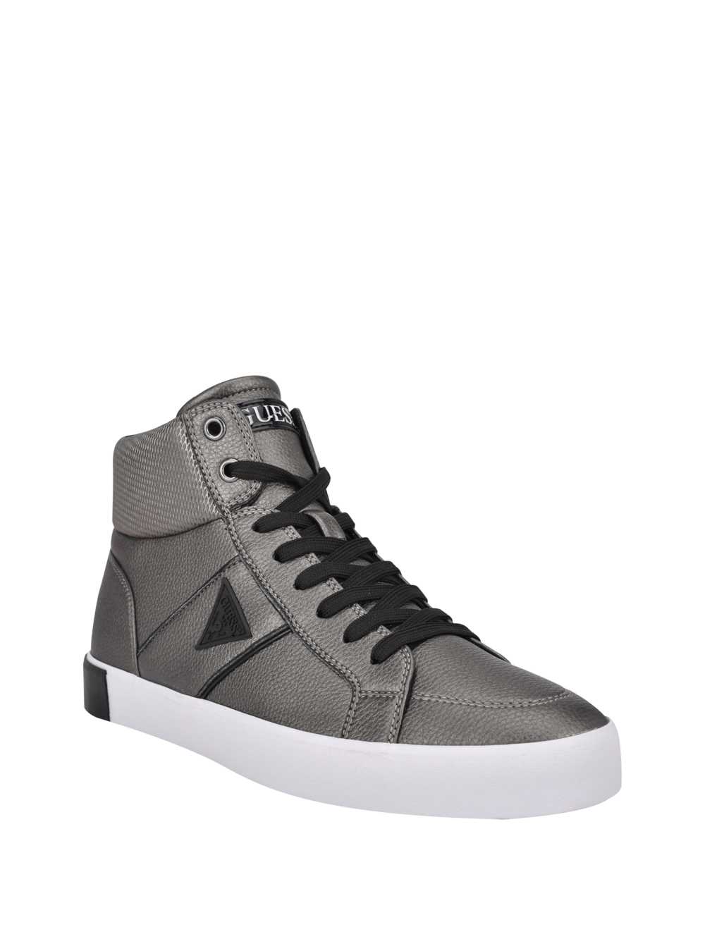 Silver Men\'s Guess Penzo High-Top Sneakers Australia Sale | 537QUIRSO