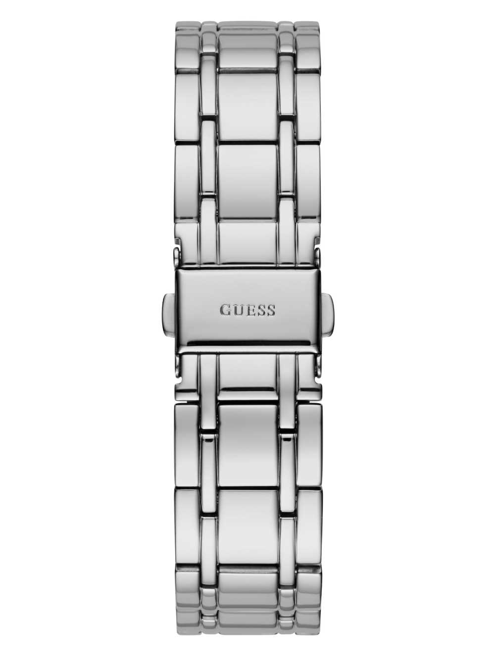 Silver Men's Guess Silver-Tone Diamond Analog Watches Australia Sale | 053VTALES