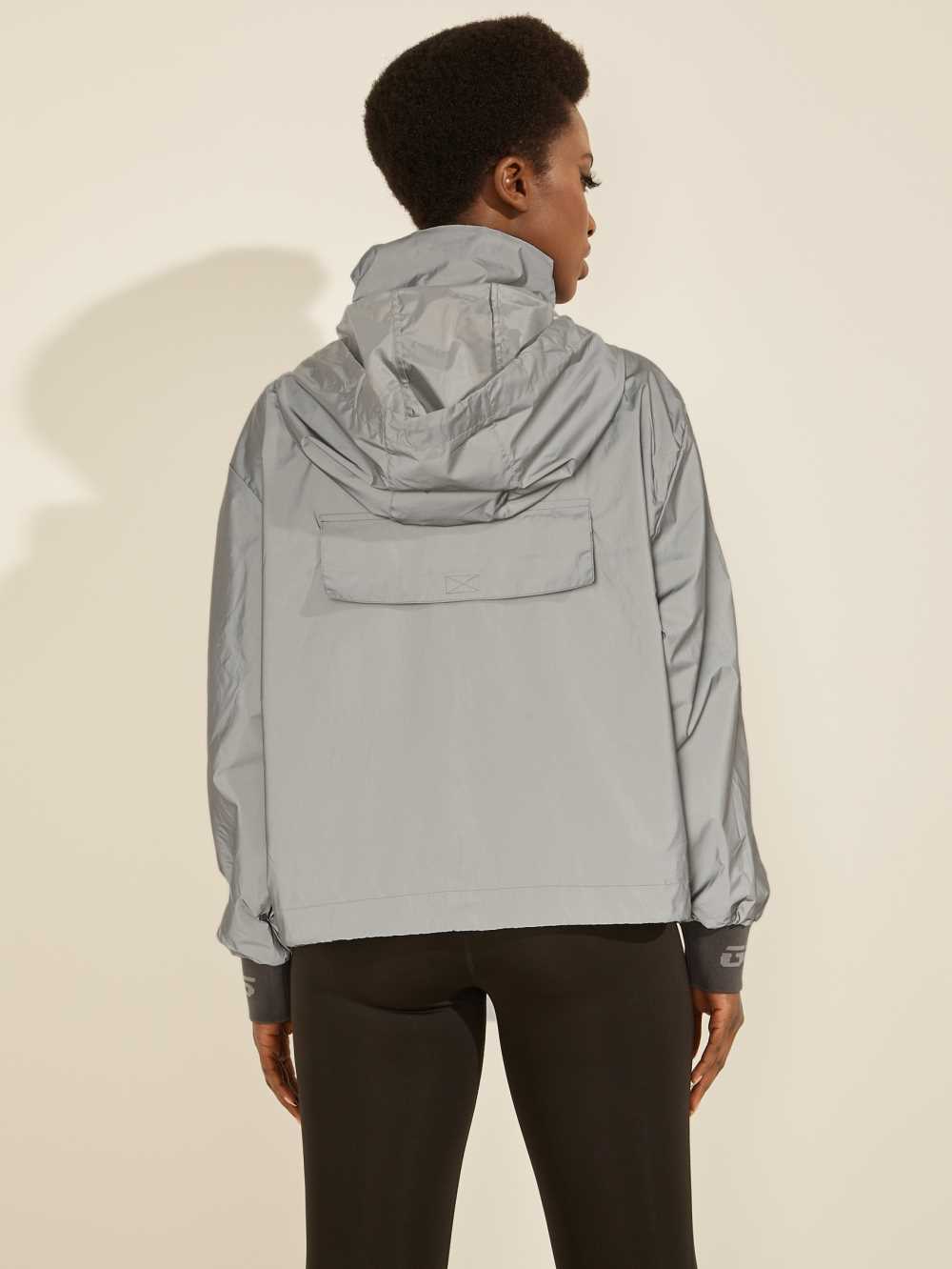 Silver Women's Guess Cleo Reflective Windbreaker Australia Sale | 792BATLWJ