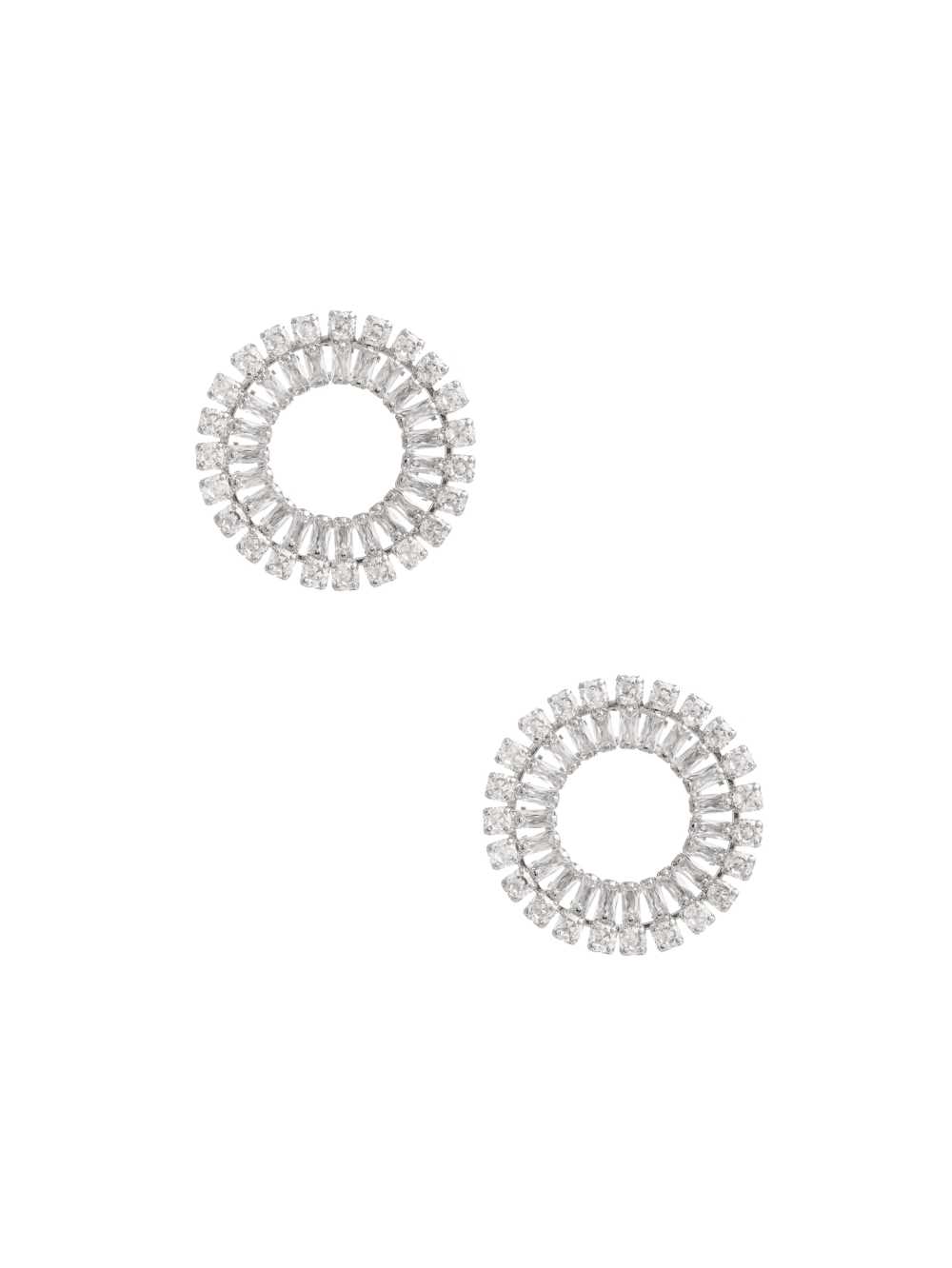 Silver Women\'s Guess Cubic Zirconia Round Earrings Australia Sale | 630HPUBVX