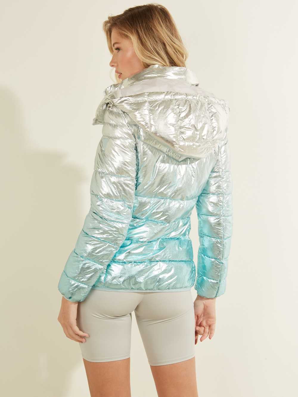 Silver Women's Guess Ottavia Ombre Puffer Jackets Australia Sale | 942FKLQGN