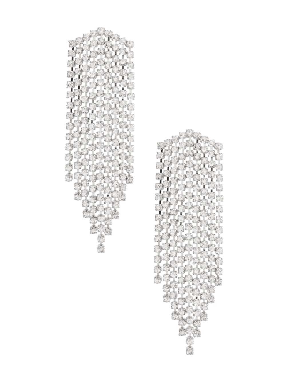 Silver Women\'s Guess Rhinestone Fringe Earrings Australia Sale | 920JPALOD