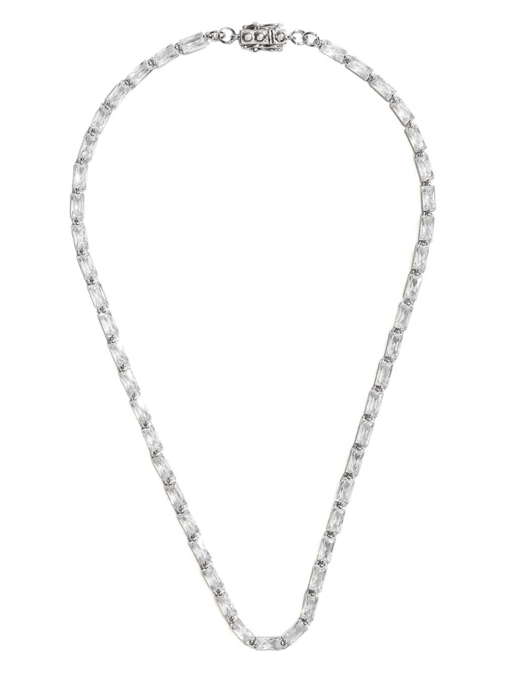 Silver Women\'s Guess Silver Baguette Chain Necklace Australia Sale | 496TNDMOR