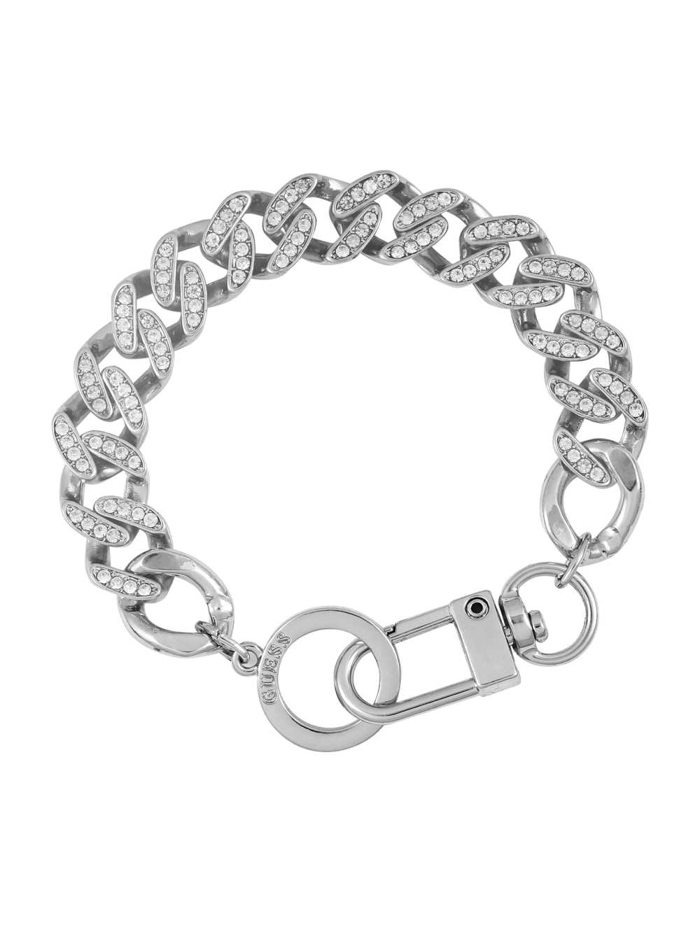 Silver Women\'s Guess Silver-Tone Chain Bracelet Australia Sale | 347XRBDLK