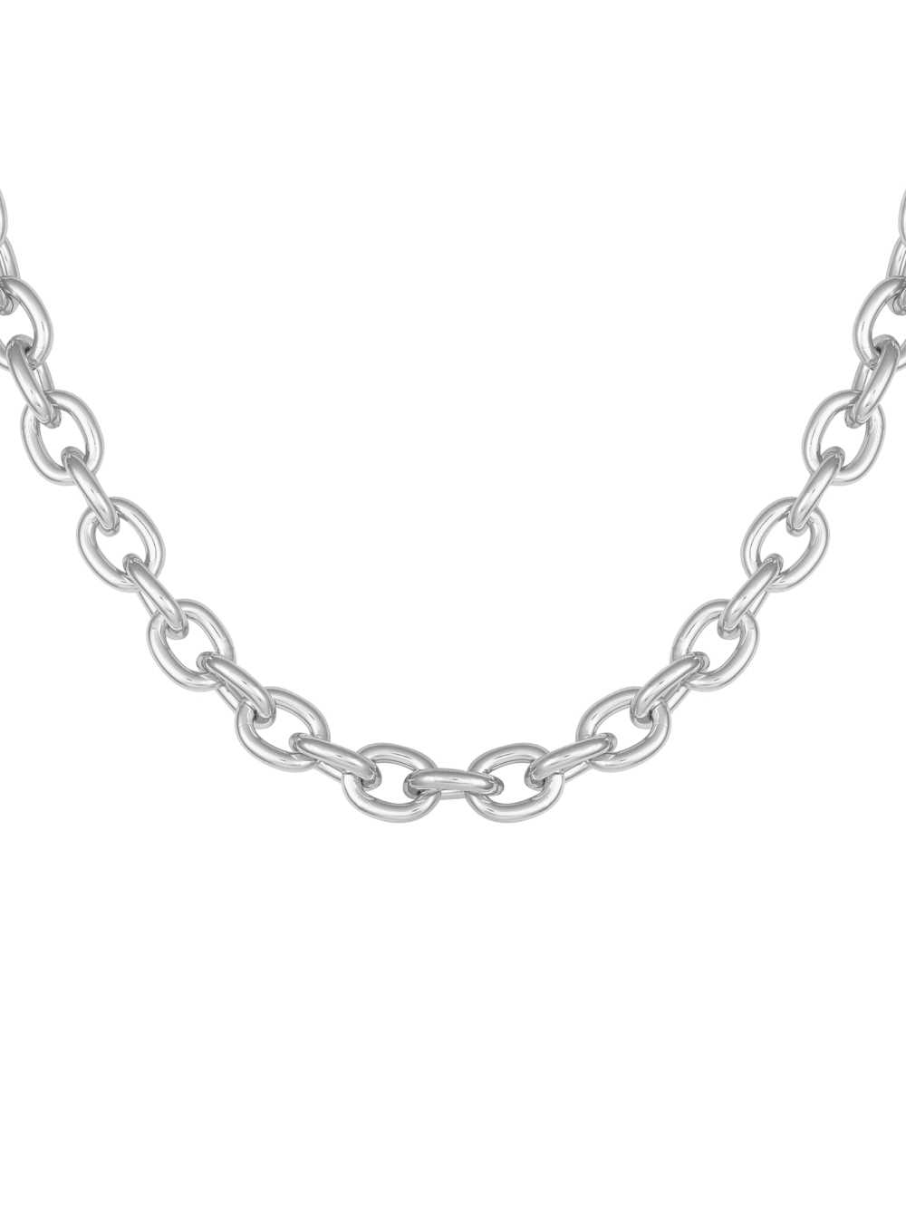 Silver Women\'s Guess Silver-Tone Chunky Chain Necklace Australia Sale | 379XMUTOI