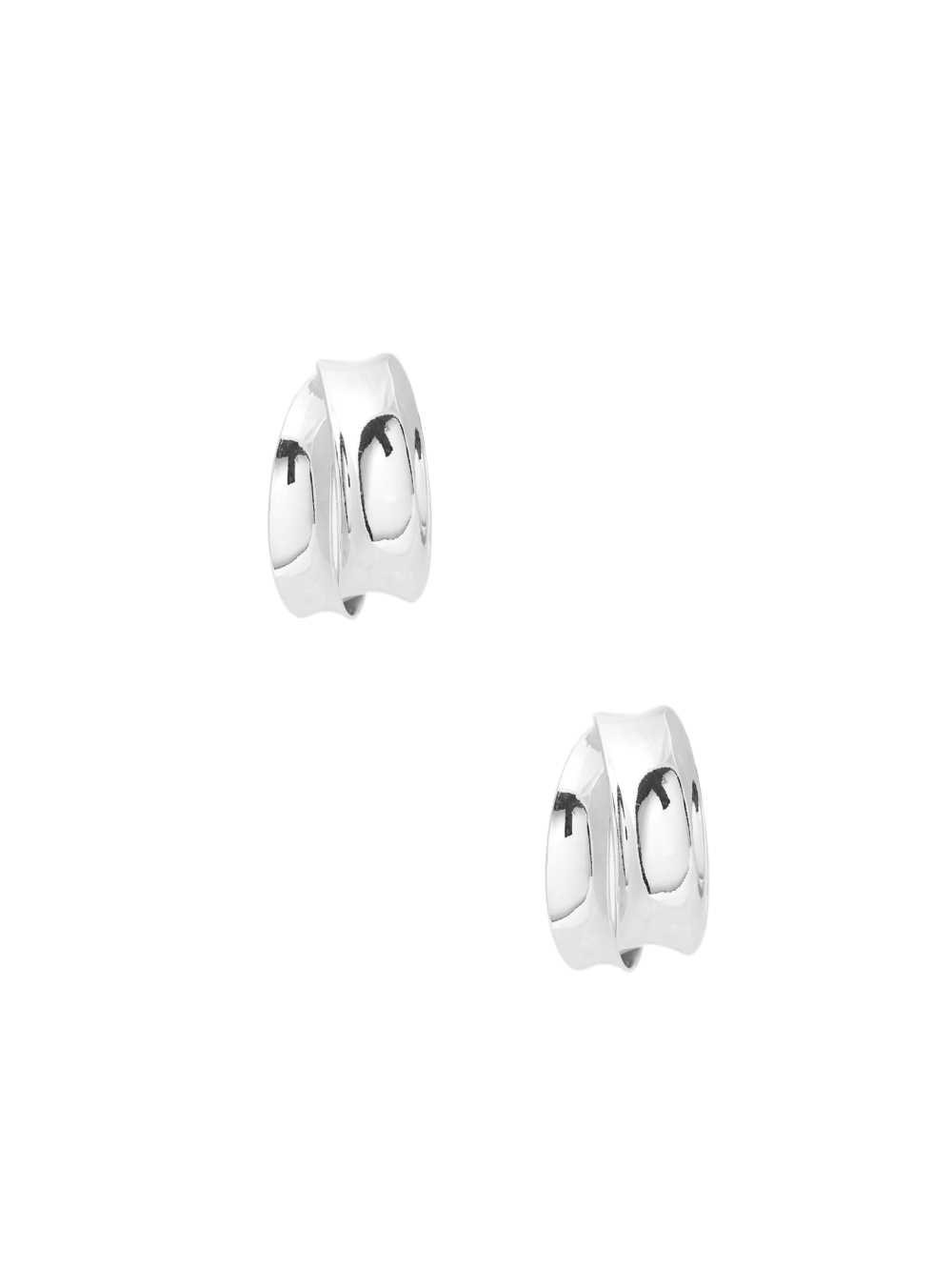 Silver Women's Guess Silver-Tone Double Hoop Earrings Australia Sale | 018YPQKSJ