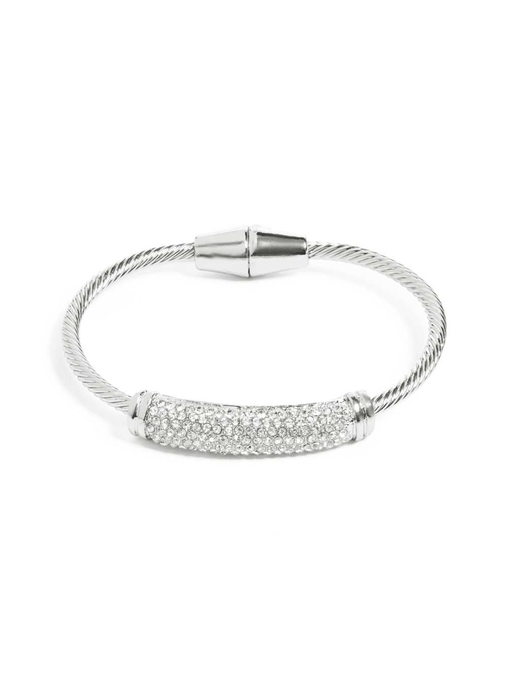 Silver Women's Guess Twisted Magnetic Bracelet Australia Sale | 986ERWFQV