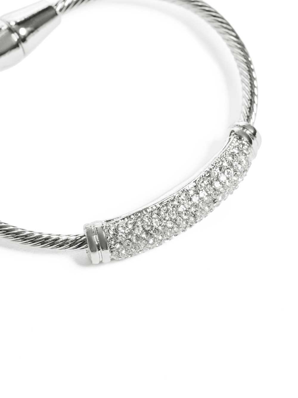 Silver Women's Guess Twisted Magnetic Bracelet Australia Sale | 986ERWFQV