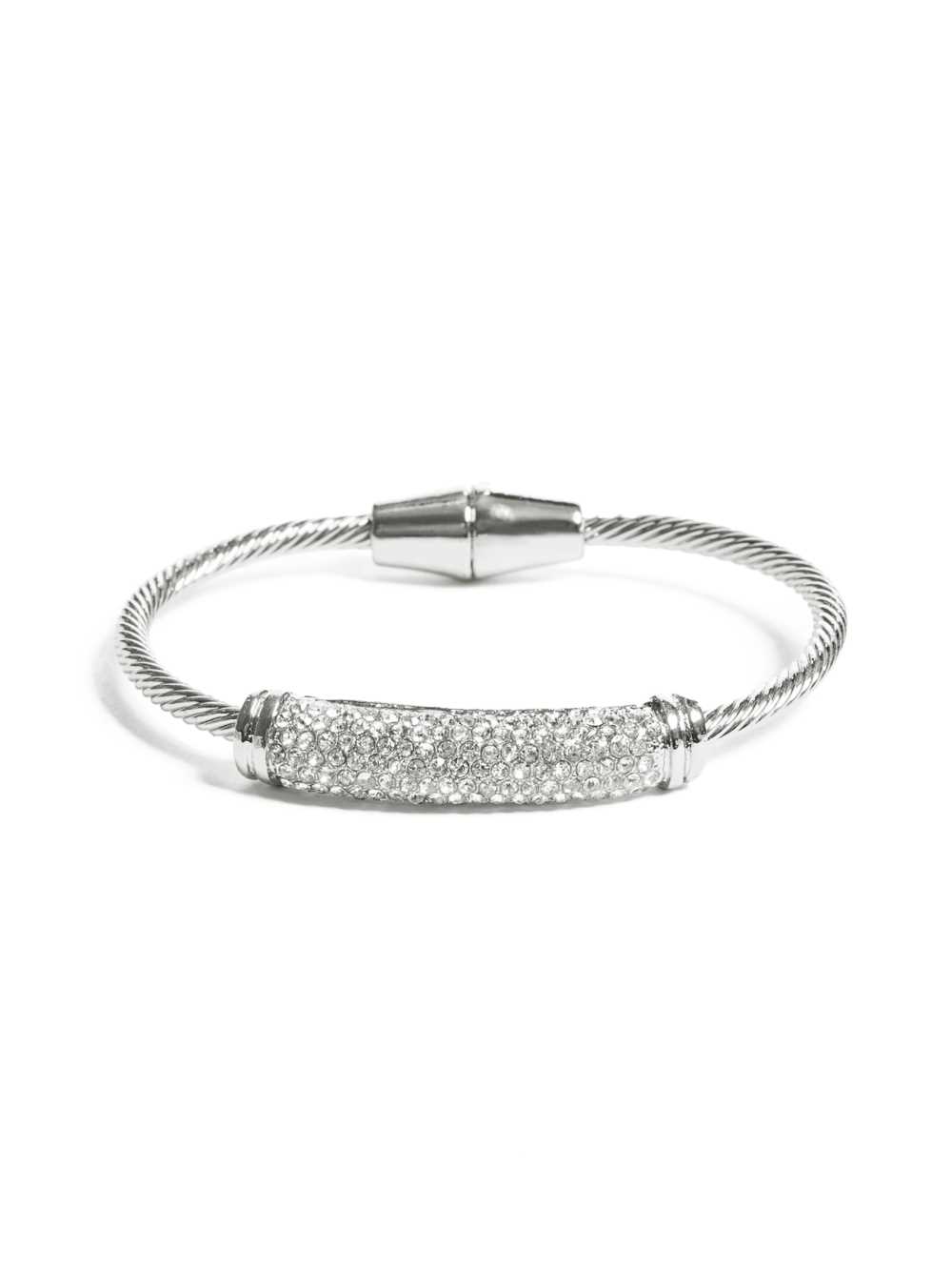 Silver Women\'s Guess Twisted Magnetic Bracelet Australia Sale | 986ERWFQV