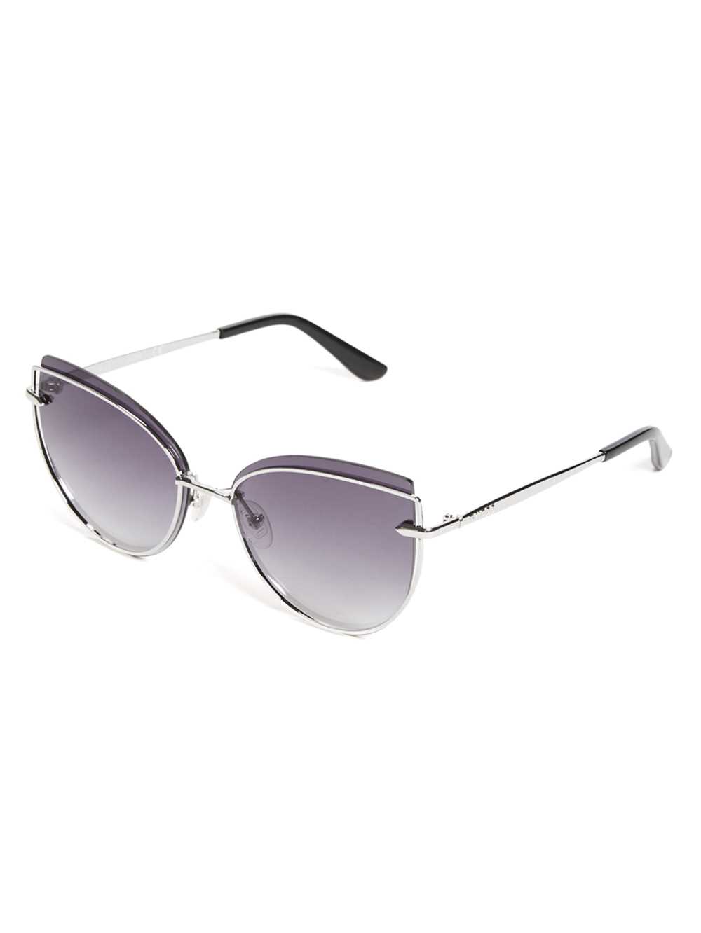 Silver Women's Guess Wired Cat Eye Sunglasses Australia Sale | 609KCJUNO