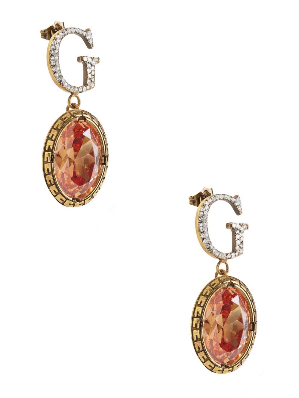 Titanium Gold Women's Guess Gold-Tone Topaz Drop Earrings Australia Sale | 827EXARBG