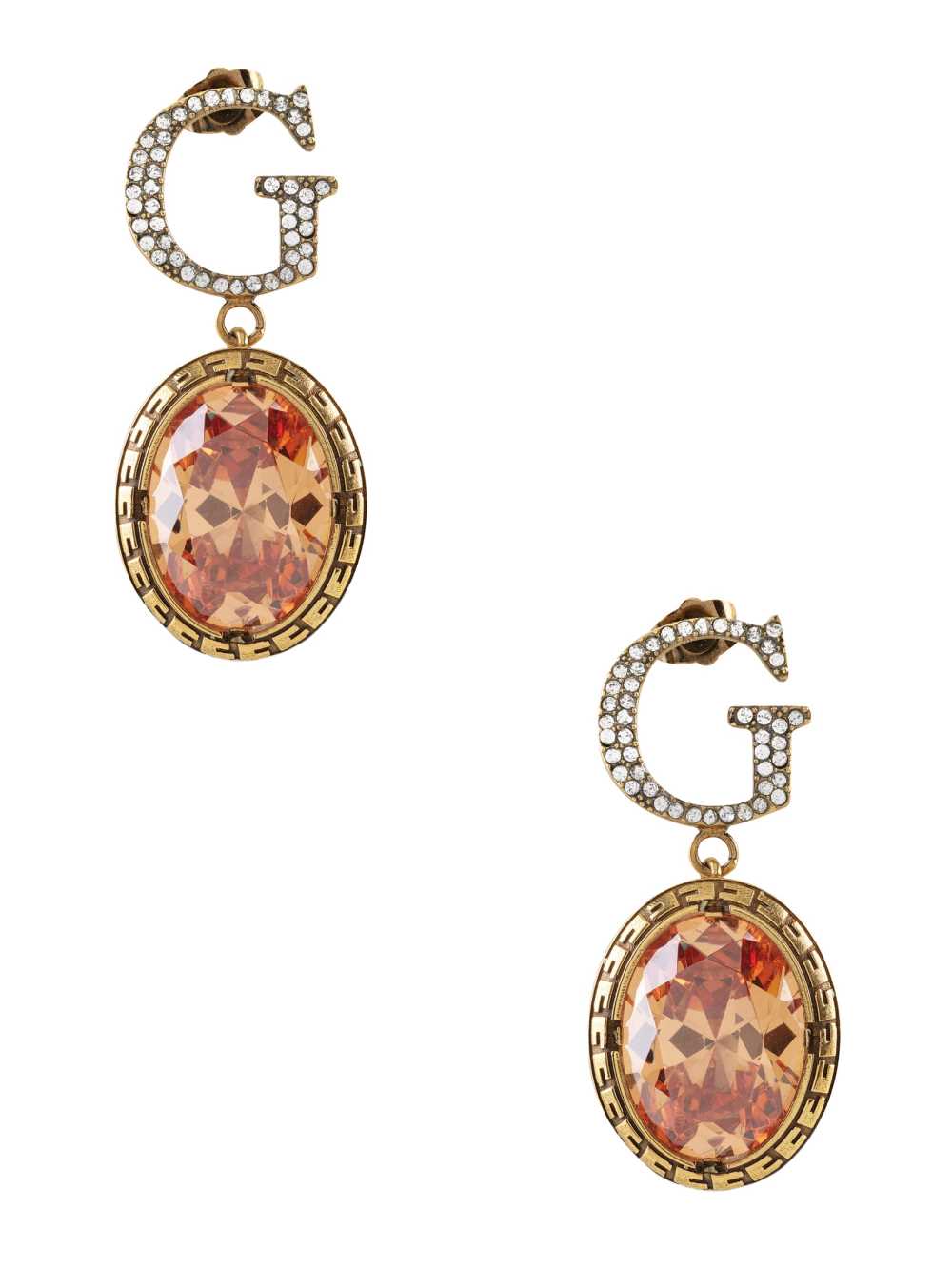 Titanium Gold Women\'s Guess Gold-Tone Topaz Drop Earrings Australia Sale | 827EXARBG