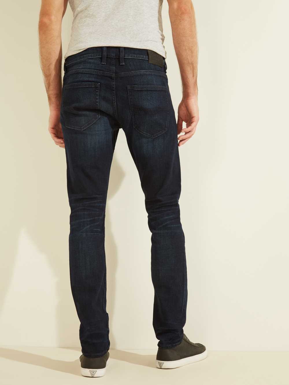 Wash Indigo Men's Guess Slim Tapered Jeans Australia Sale | 937KRHQUI