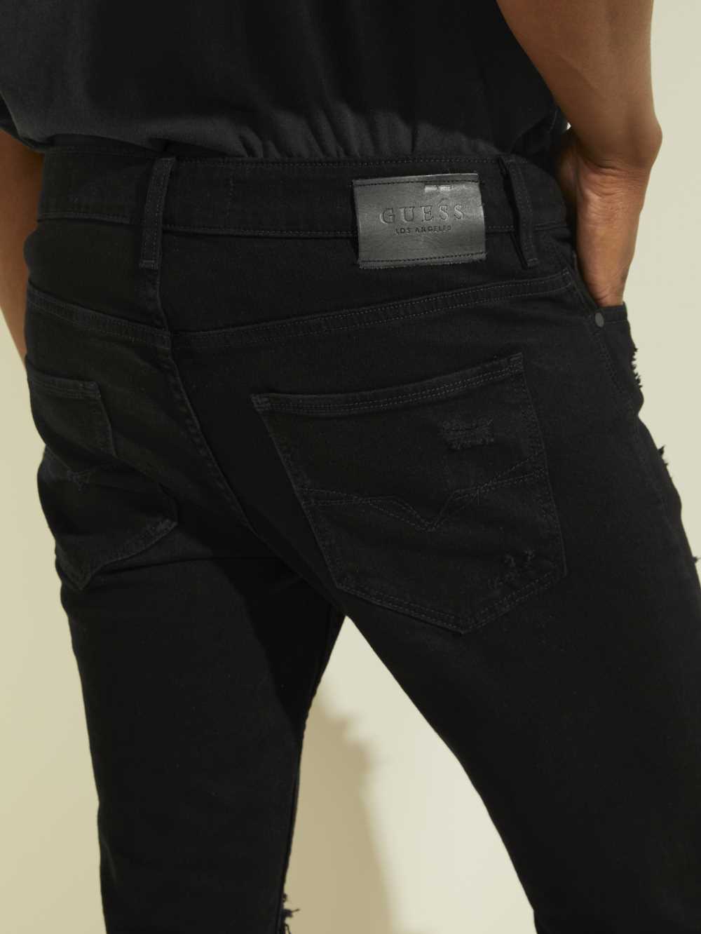 Wash Men's Guess Destroyed Skinny Jeans Australia Sale | 083SZXMLO